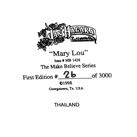 Jan Hagara 'Mary Lou' Thank You Figurine 1998 - First Edition #26/3000 BOX & COA - Picture 8 of 14